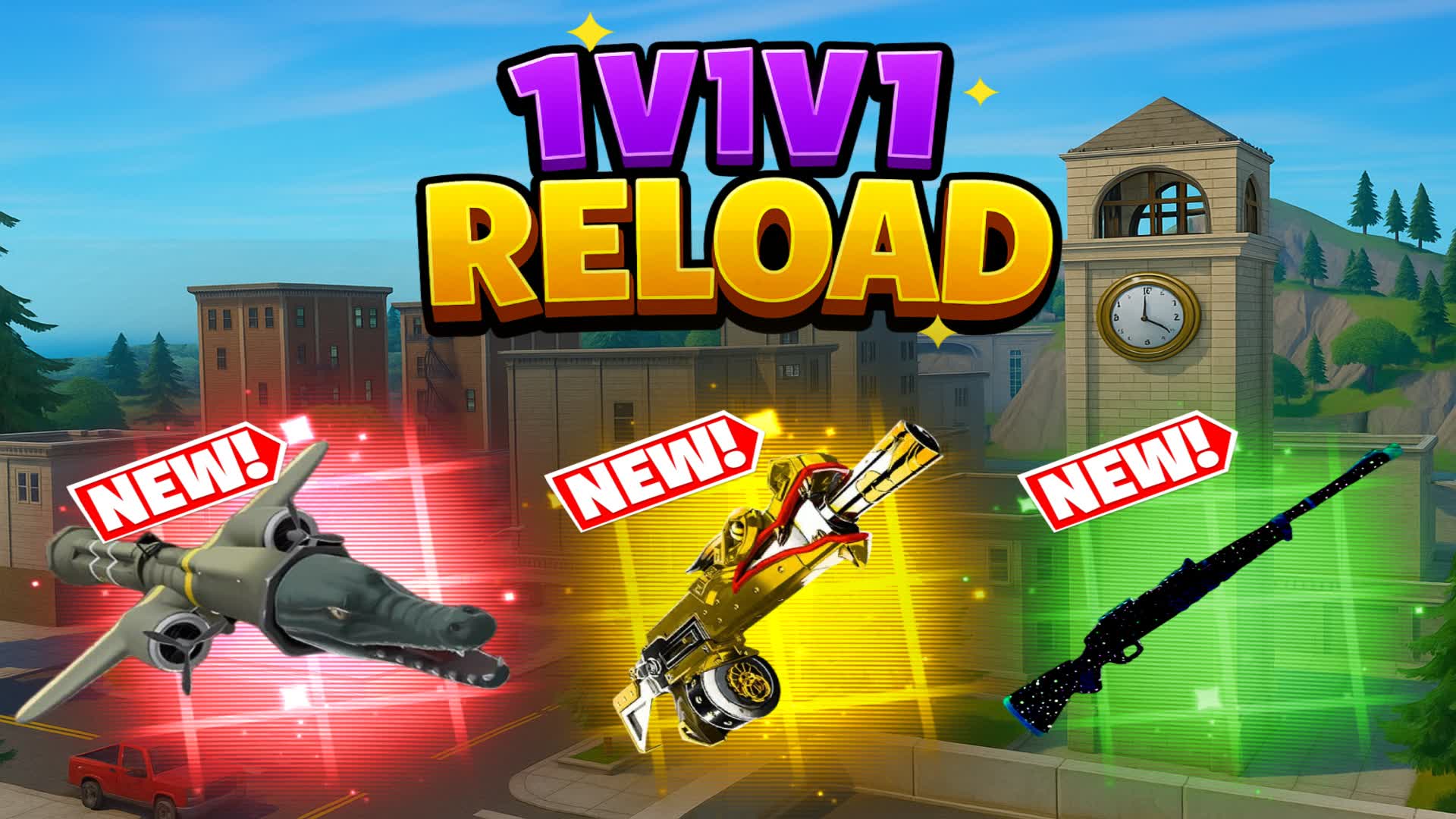 NEW WEAPONS🔥1V1V1 RELOAD TILTED TOWERS