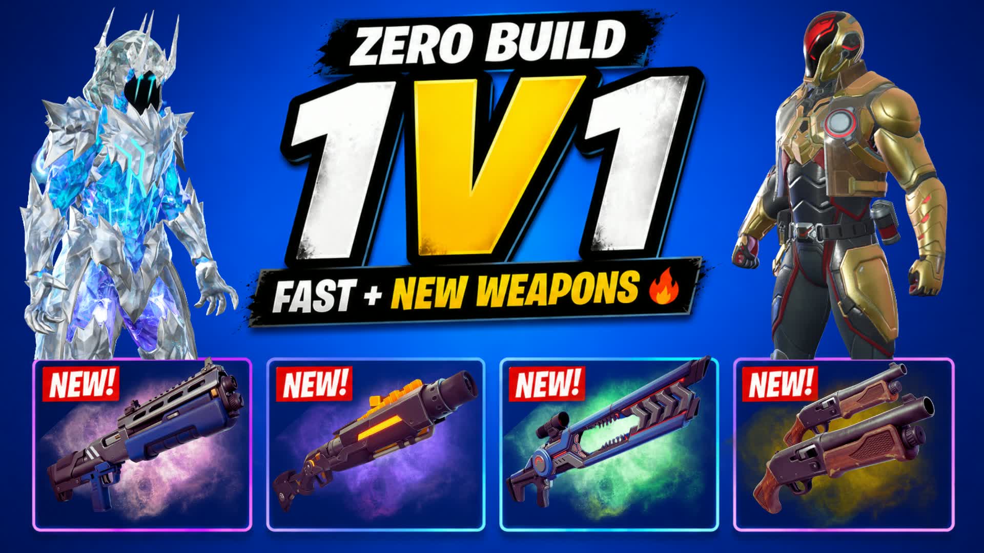 ZERO BUILD 1V1 🔥 FAST + NEW WEAPONS