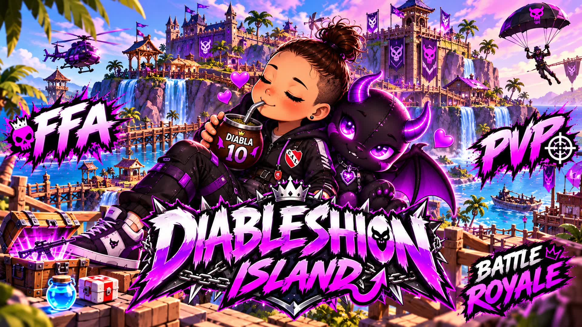 Diableshion Island - Fortnite island 6653-9791-4824 by DiablaRoja10