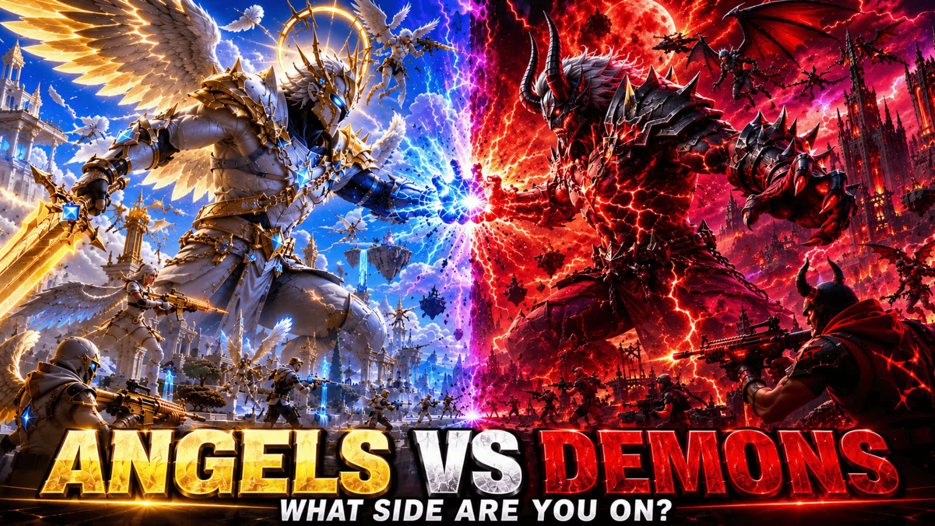 ANGELS VS DEMONS CRAZY RED VS BLUE