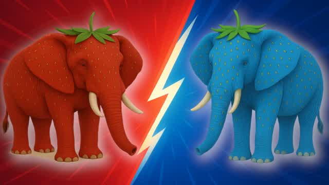 Strawberry Elephant Red vs Blue 🔴🔵