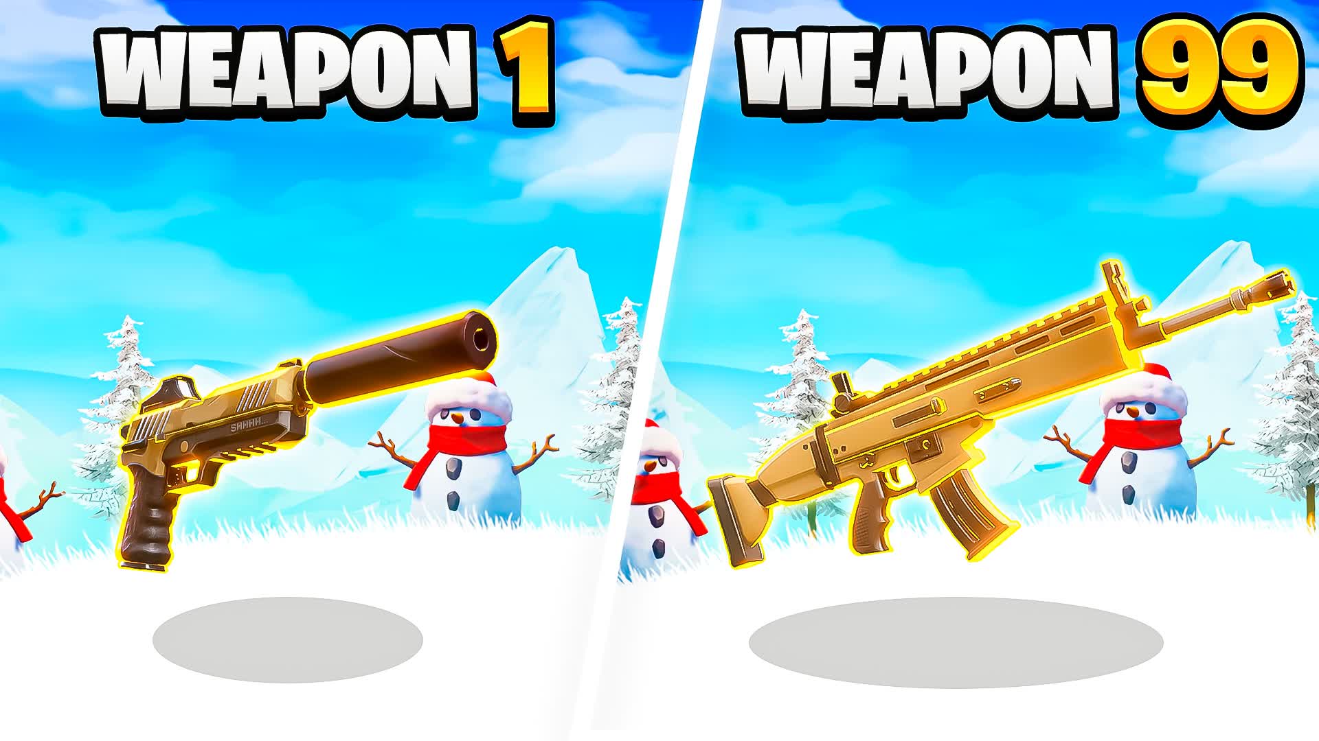 SCARY SNOW RANDOM GOLD GUN GAME ❄️
