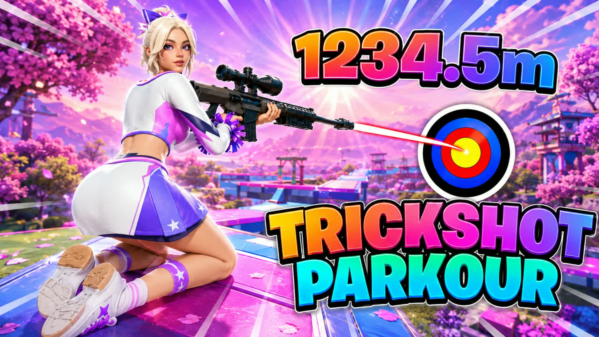 🌈 🎯RAINBOW TRICKSHOT PARKOUR 75+
