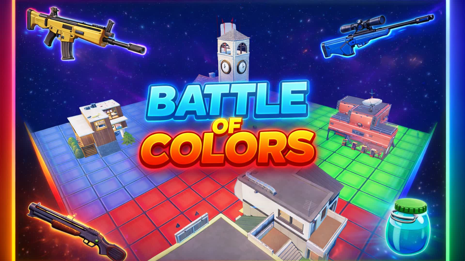 BATTLE OF COLORS 1v1 2v2🔵🟢🔴🟡