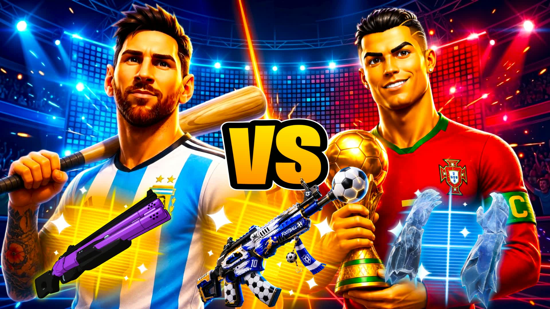 RONALDO VS MESSI RED VS BLUE STAR WARS