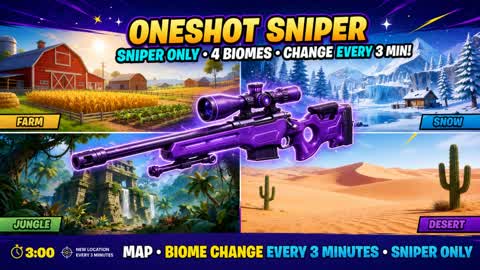 😮SNIPER DE TIRO ÚNICO 🎯 INSANO 4 BIOMAS🏜️