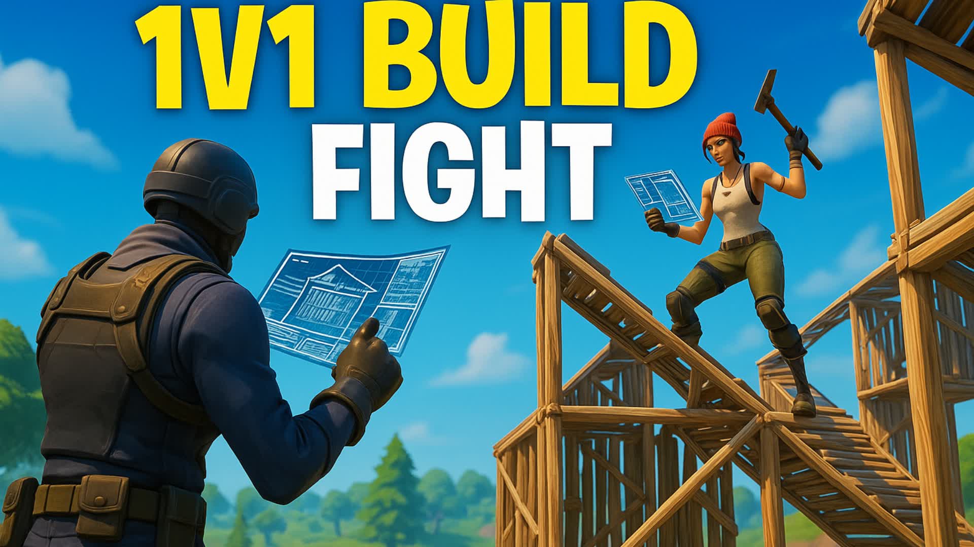 1v1 Build Fight PSG 🔵🔴