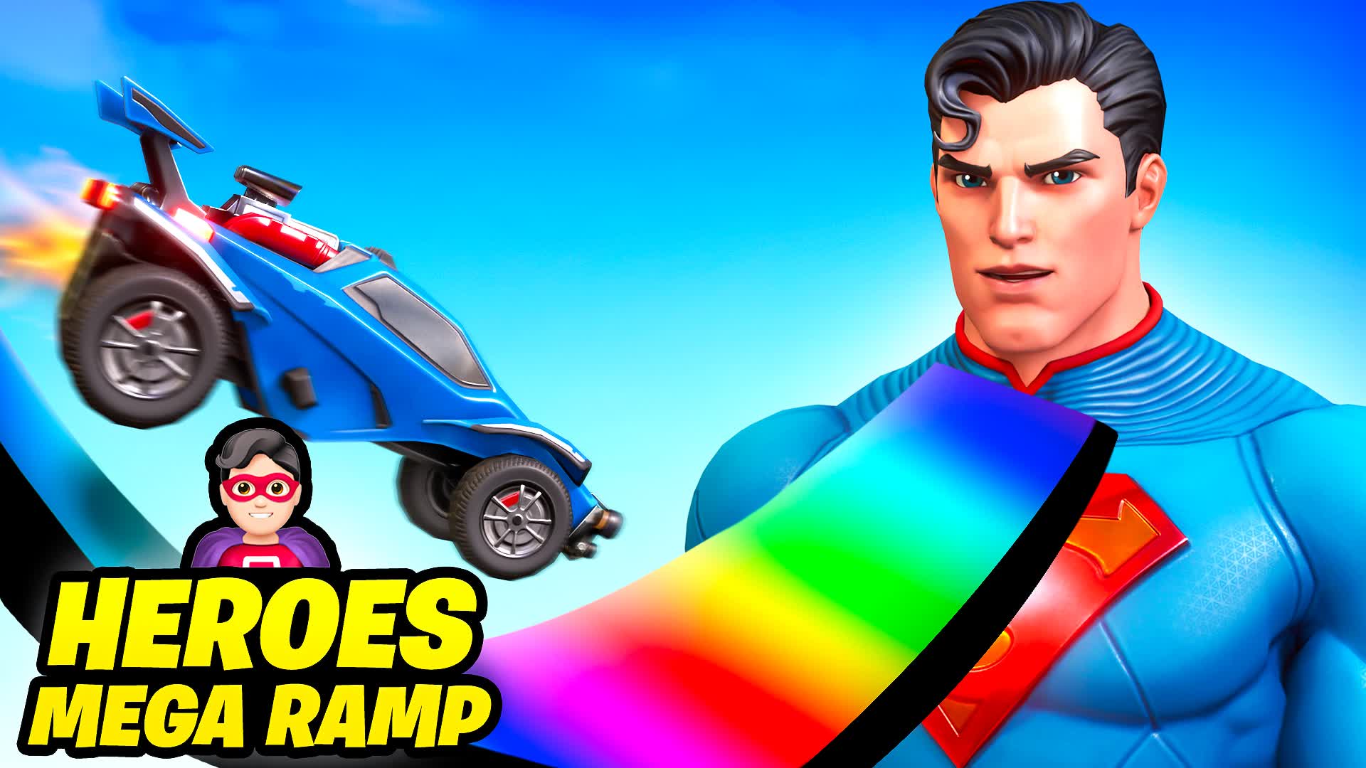 🦸 HEROES MEGA RAMP XXL 🚀 252226517294 by geen Fortnite Creative Map