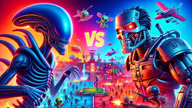 🔴ALIENS VS ROBOTS🔵