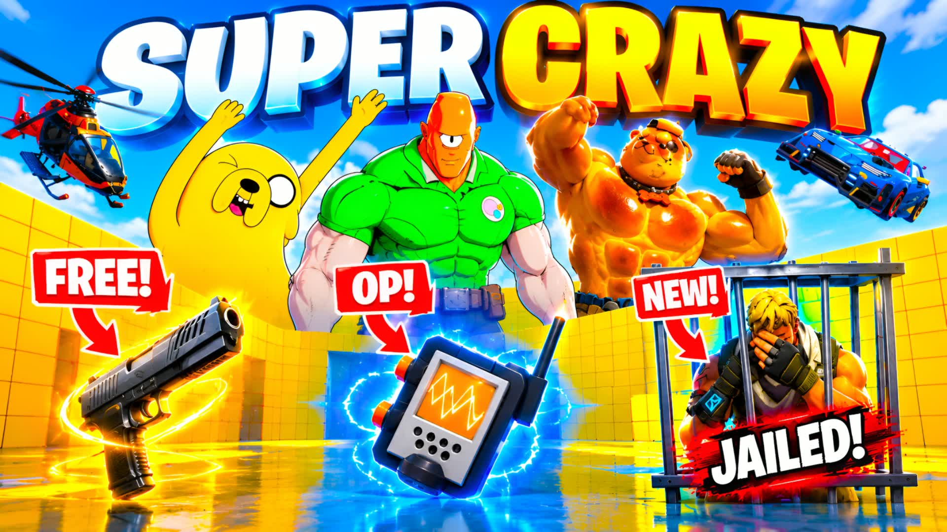 SUPER CRAZY 1V1 FFA - ALL GUNS & CARS