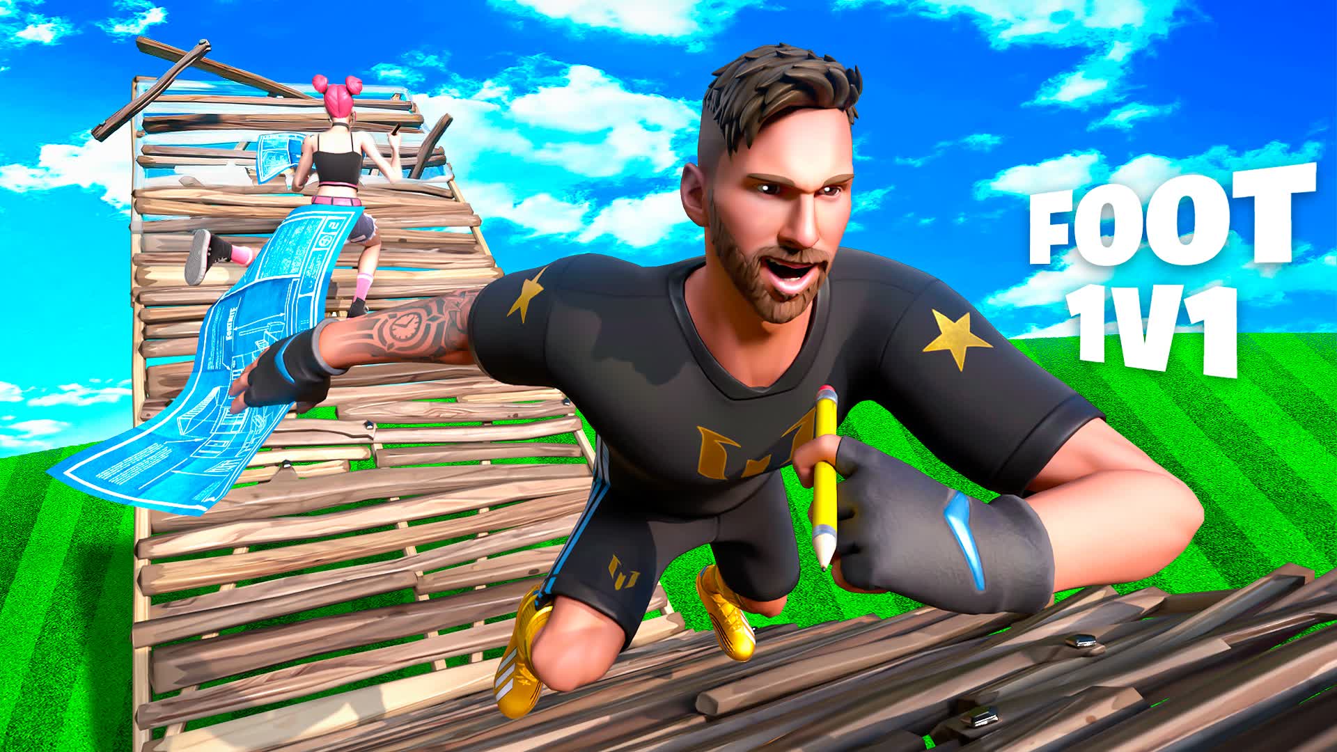 FOOTBALL 1v1 Build Fight (200 Pump)