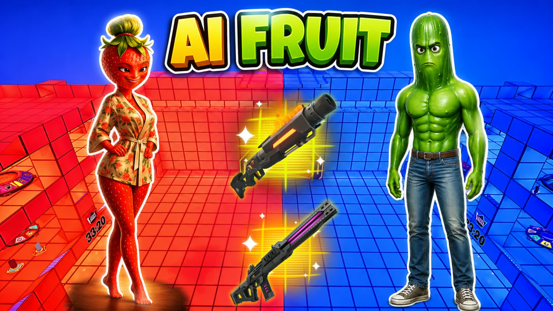 レッドvsブルー 🔴🔵 AIフルーツ