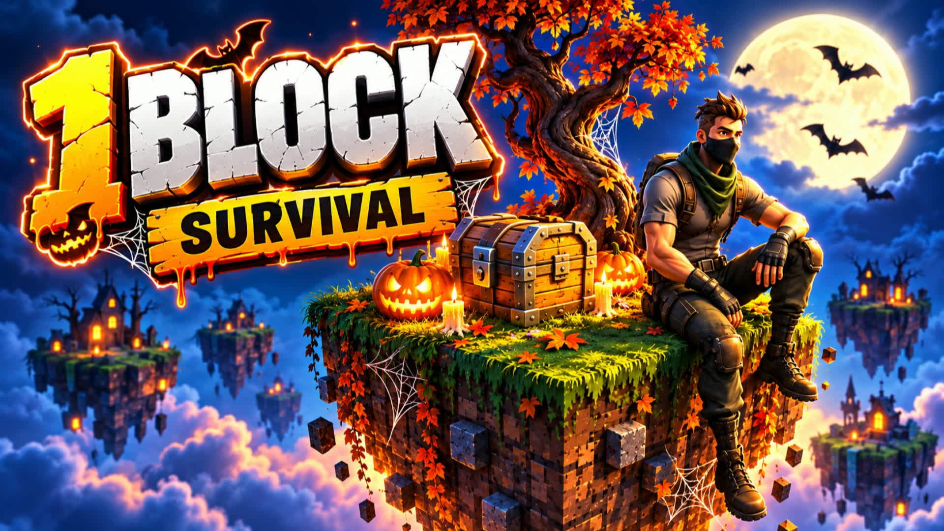 1 BLOCK SURVIVAL 🧟 ⛅️