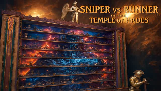 Sniper vs runner in the Temple of Hades