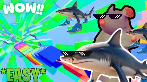 🦈SHARK RAINBOW MEGA RAMP🌈