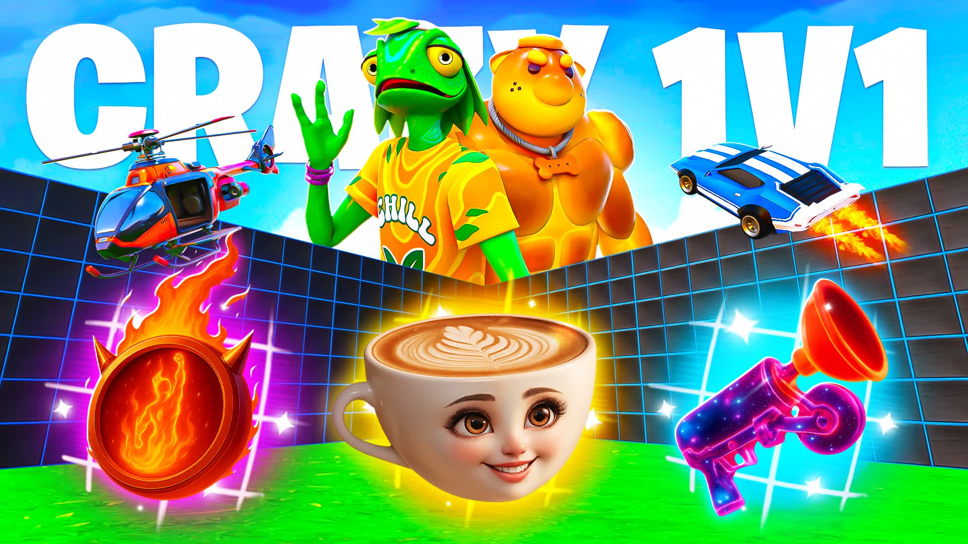 CRAZY 1V1 FFA - ALL GUNS & RIDES