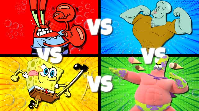 🆕 SPONGE VS KRABS VS SQUID VS STAR ⭐