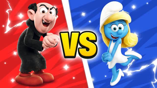 GARGAMEL VS SMURF CRAZY RED VS BLUE 🔴🔵