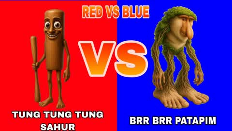 RED VS BLUE🔵🔴TUNG TUNG VS BRR BRR