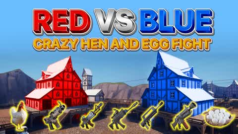 RED VS BLUE HEN AND EGG FIGHT
