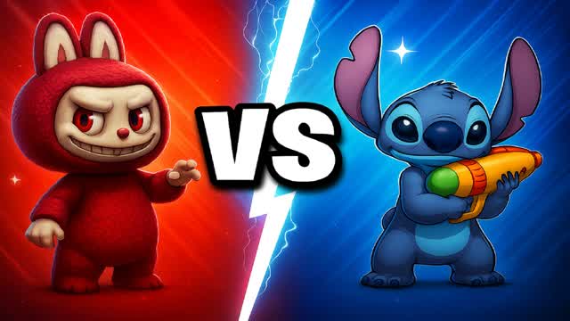LABUBU RED VS STITCH RED VS BLUE đŽđ”