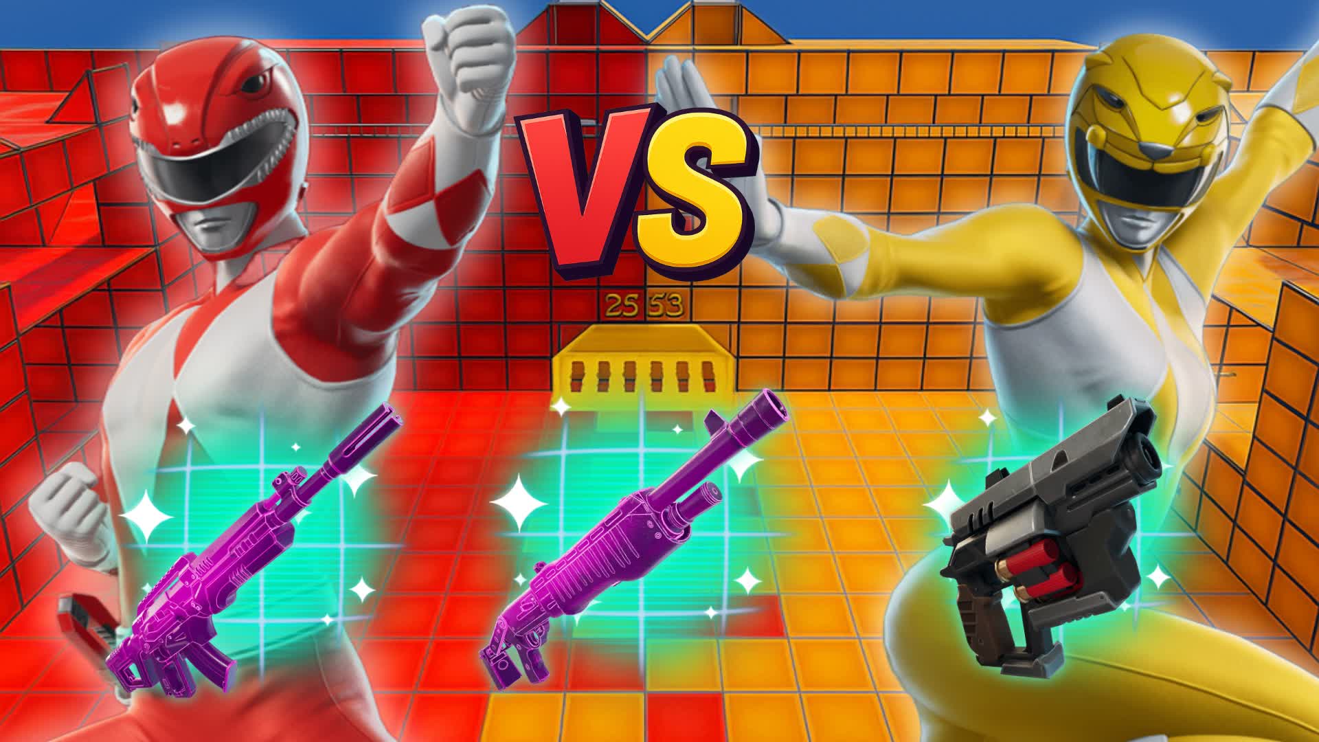🔴RED VS YELLOW🟨POWER RANGER 3079-2000-3242 by spiraldr - Fortnite ...