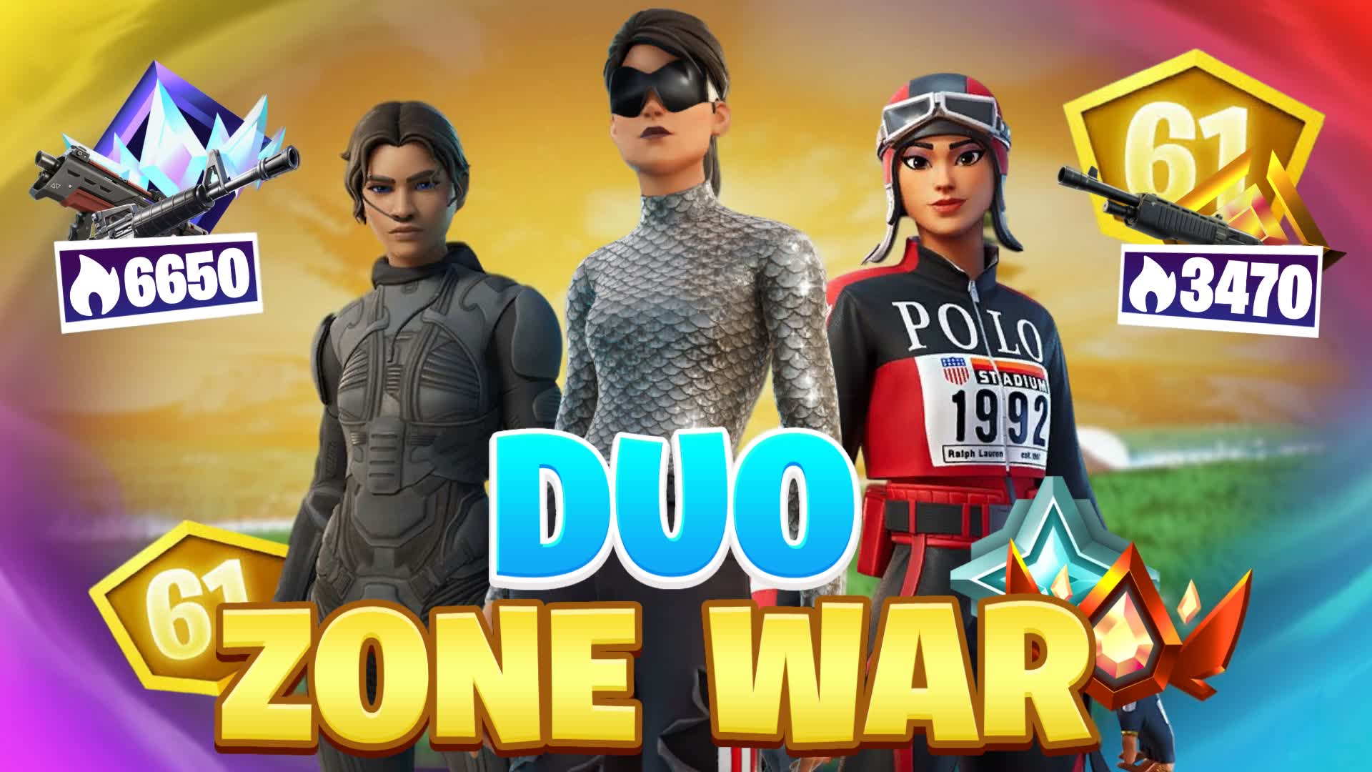 PRO DUO ZONE WARS 👥 [30 PLAYERS]