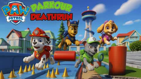 CRAZY RACE PAW PARKOUR PATROL 🐶DEATHRUN