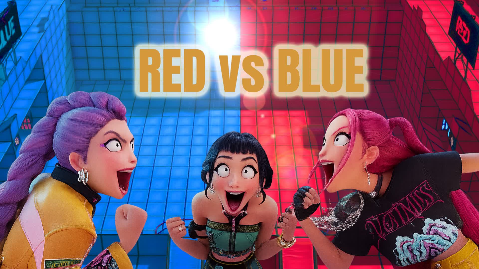 KPOP DEMONS VS HUNTERS RED VS BLUE RiZZZ