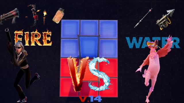 FIRE VS WATER 1V1 BUILD FIGHT