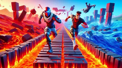 CRAZY Red vs Blue Deathrun🌊🔥