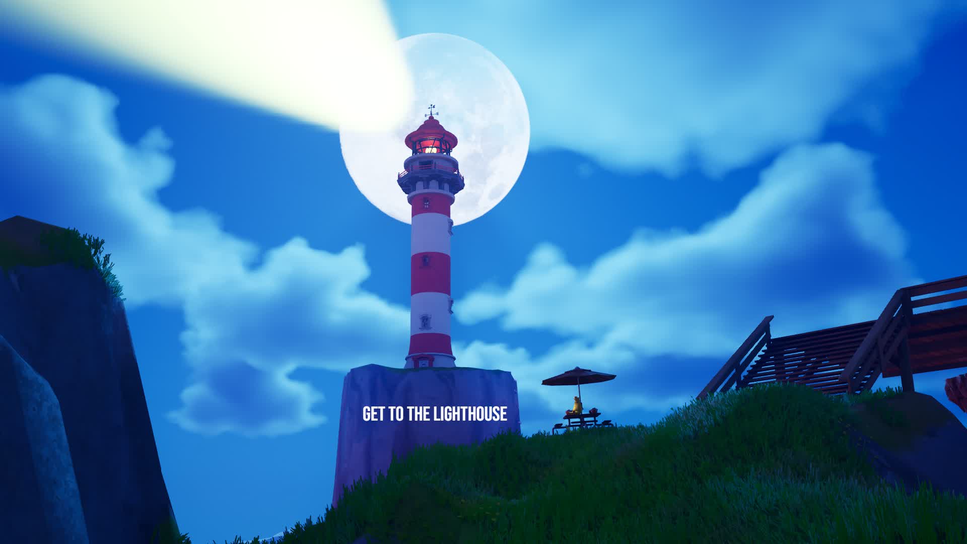 灯台までたどり着く