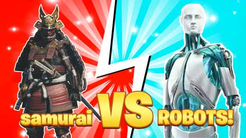 Samurai VS ROBOTS Red VS Blue!😱🔴🔵