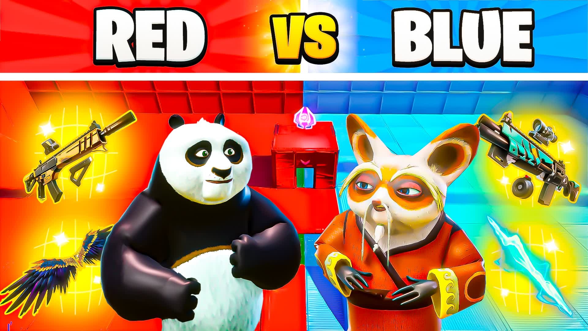 CUTE KUNG FU PANDA RED VS BLUE 🔴🔵