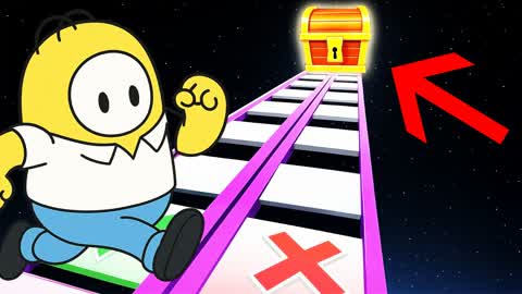 FALL GUYS GUESS GLASS BRIDGE PARKOUR🌈