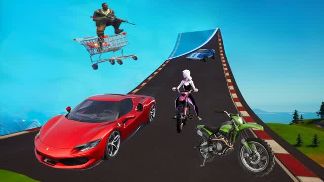 😵 BIG RAMP ON THE CRAZY ROAD