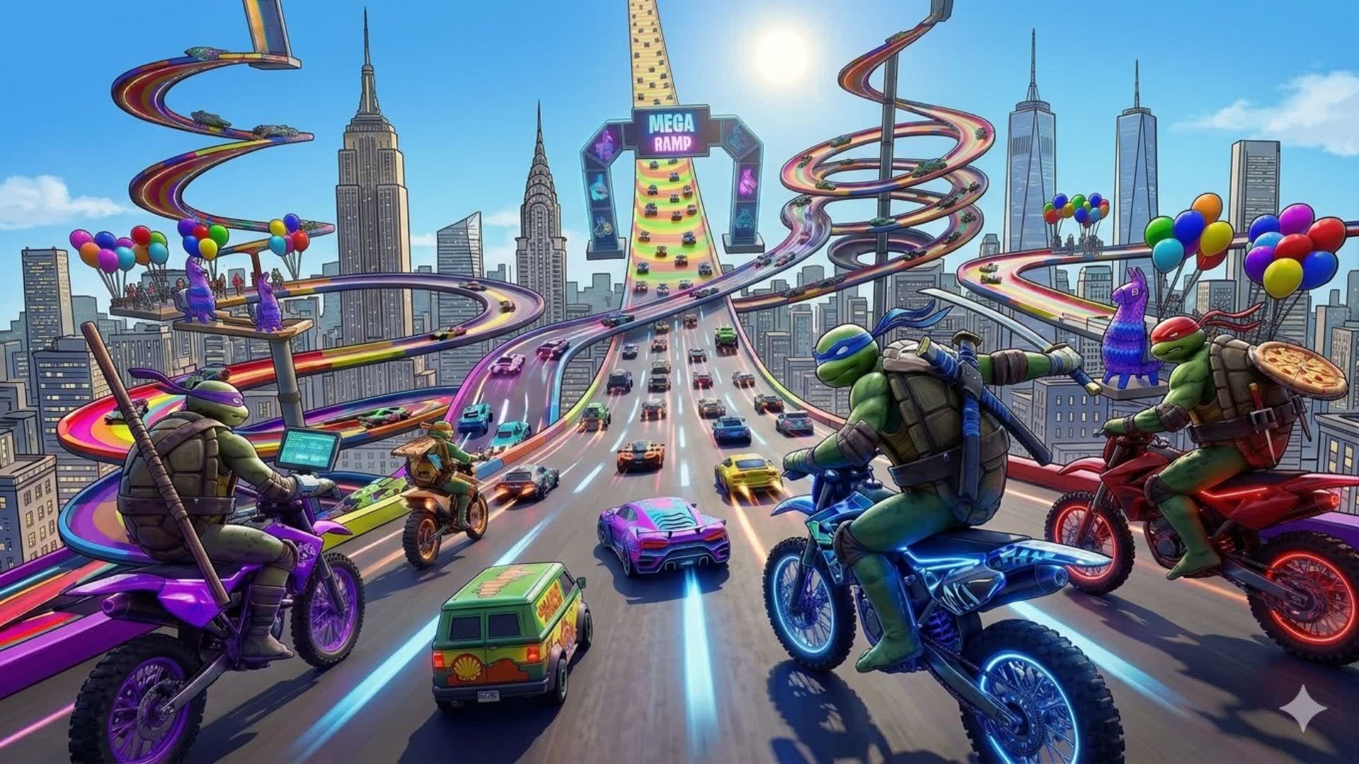 🐢ティーンエイジ・ミュータント・ニンジャ・タートルズ 🚗ランプとメガランプゲーム