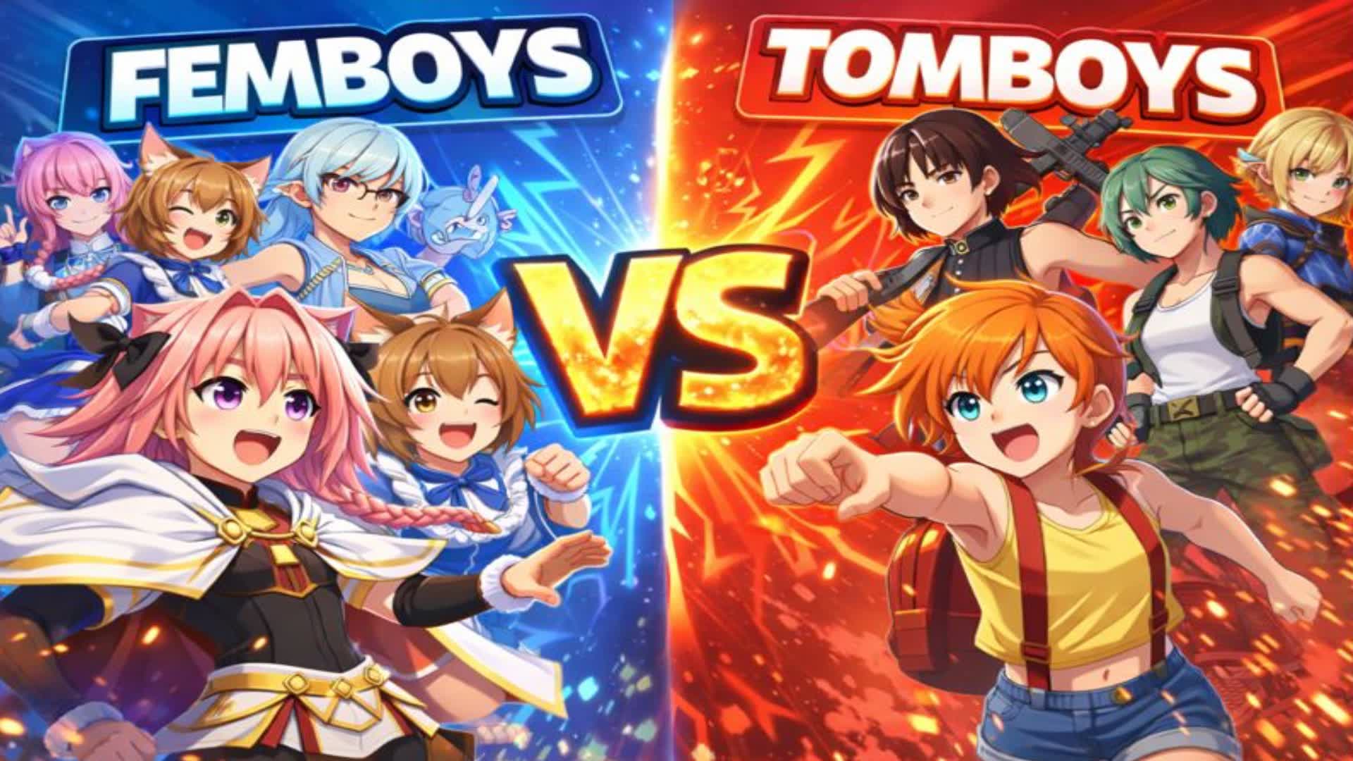 Femboys vs Tomboys Red Vs Blue