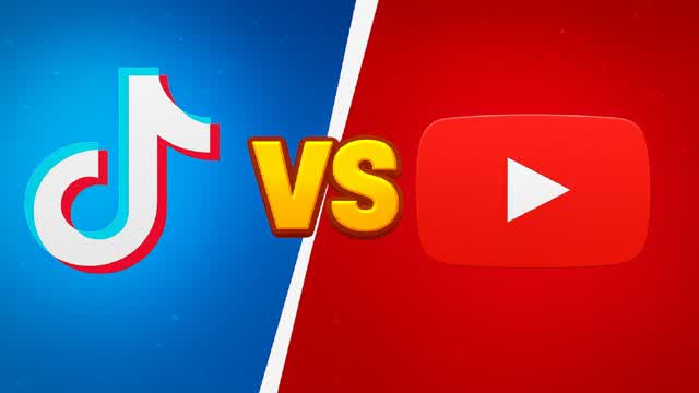TIKTOK VS YOUTUBE RED VS BLUE 🔴🔵