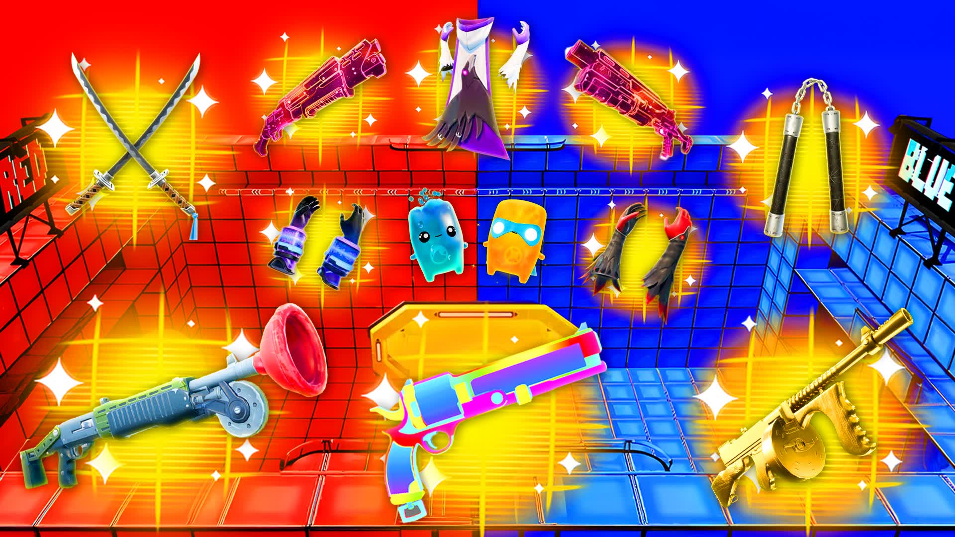 TMNT RED VS BLUE 🔴🔵 ALL GUNS