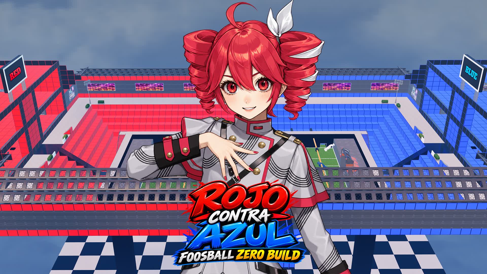 Rojo contra Azul en Foosball Zero Build
