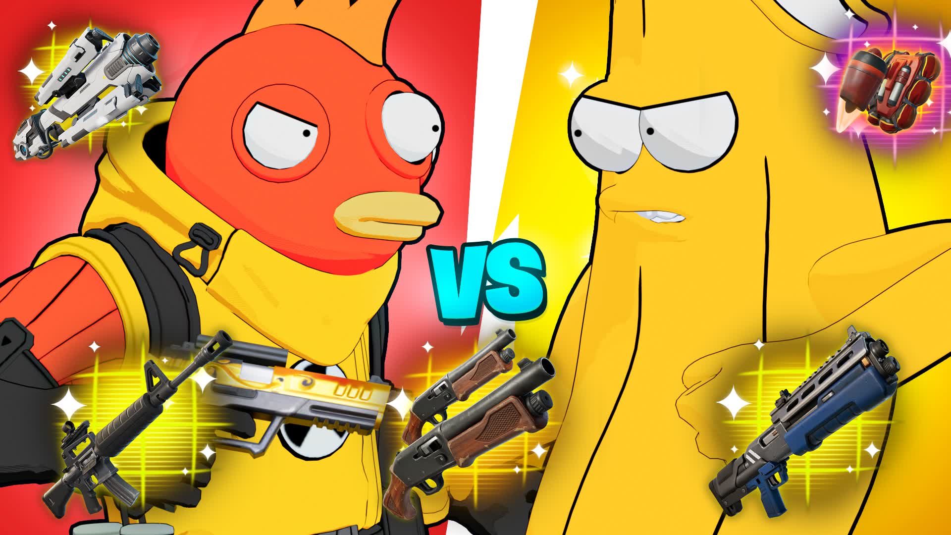🔴FISHSTICK VS PEELY🍌 RED VS YELLOW