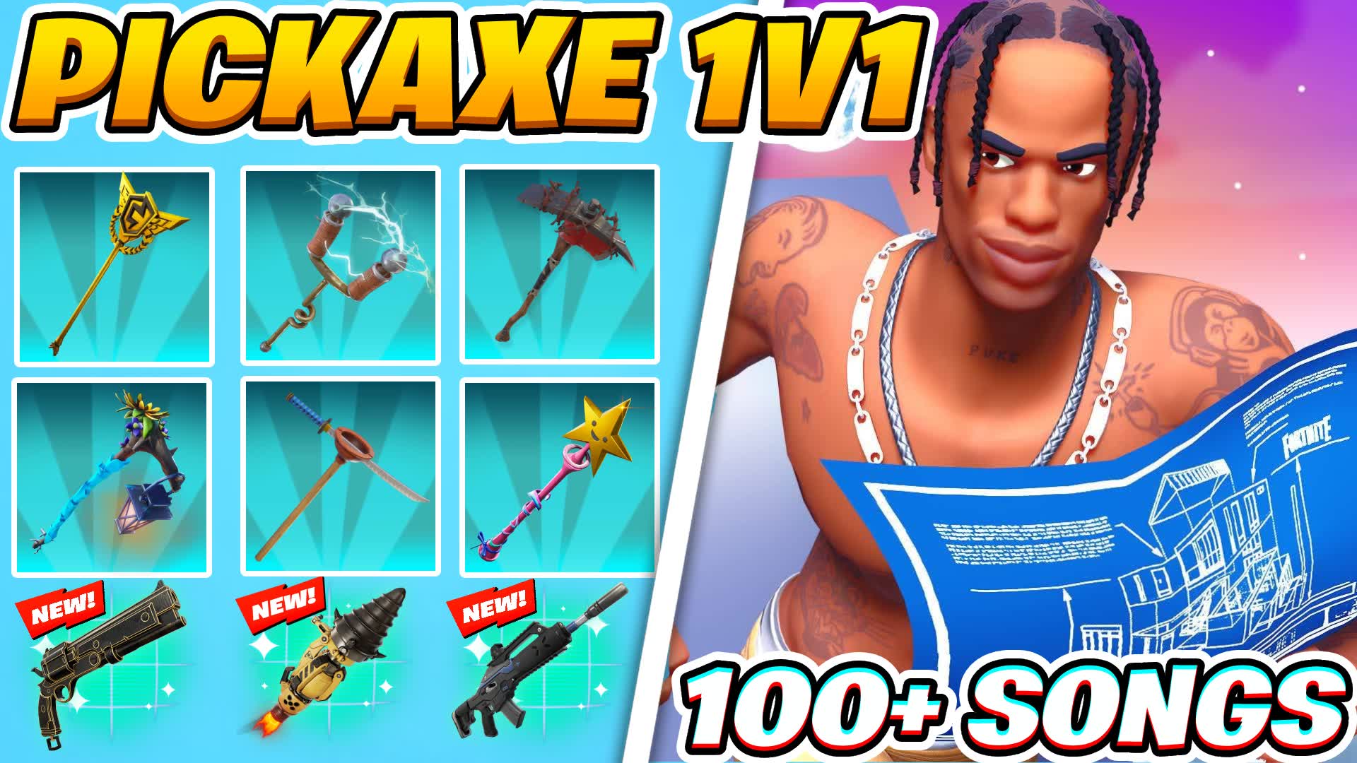 ⭐️ PICKAXE 1V1 🎵 [100 + SONGS]