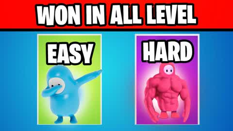 💚 Easy vs 🔴 Hard - Fall Guys Deathrun