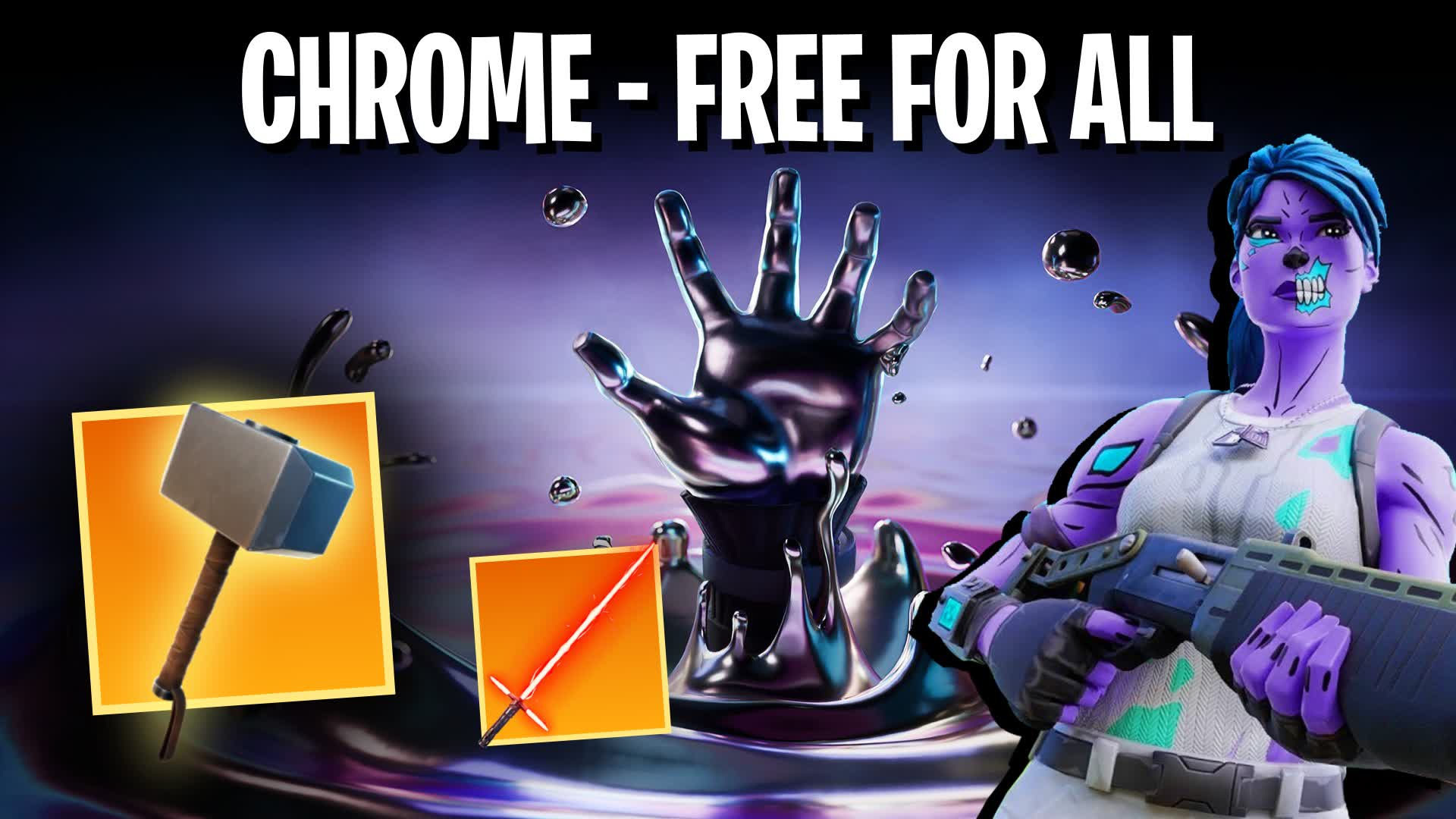 CHROME FREE FOR ALL + SWORDS 735935600428 By Ozycreates Fortnite