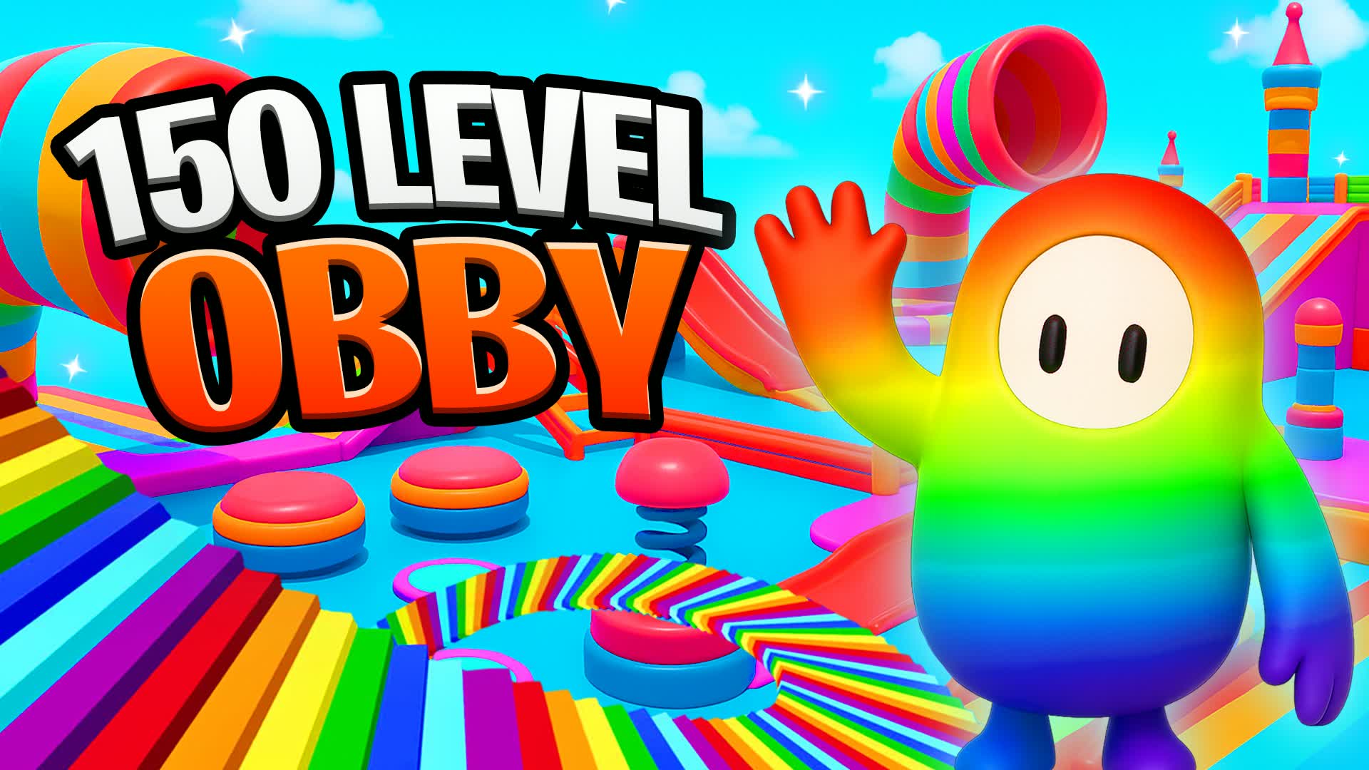 🌈FALL GUYS 150+ OBBY PARKOUR