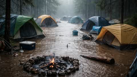 flooded camp