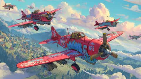 Airplane dogfight