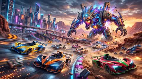 Neon Titan Fury! 🚗✨