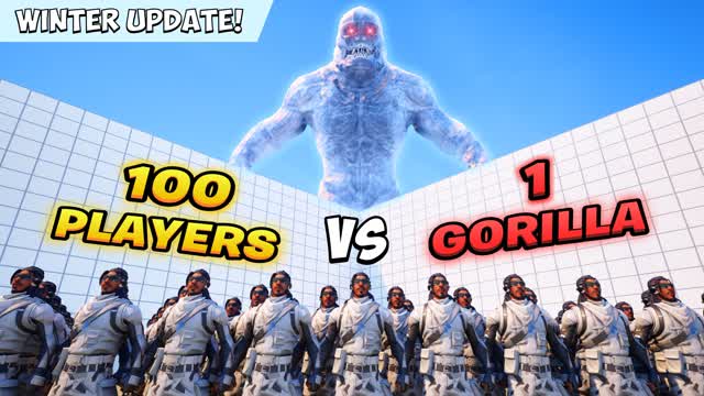 100 PLAYERS VS 1 GORILLA EVERY GUN 1V1🦍